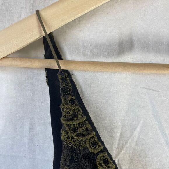 Free People Black/Olive Embellished Sequin Slip Dress Sz XS - Picture 5 of 10